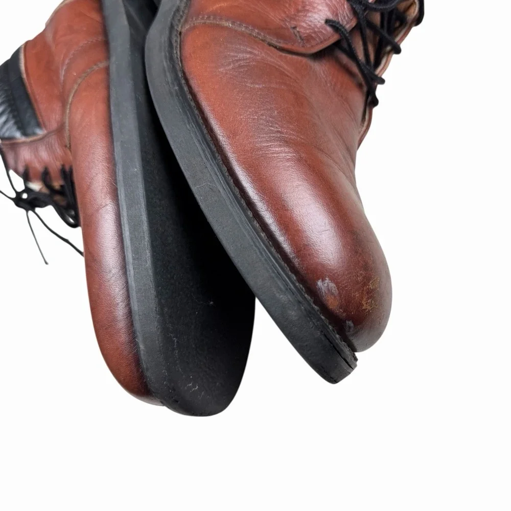 Mason Shoe Men's Brown Leather Ankle Boots Size 10 D Lace-Up Casual‎ Workwear